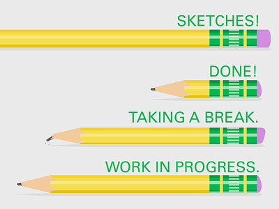 Pencils Progress Illustrations flat illustration pencils portfolio site progress bar concept ticonderoga