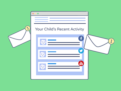 Onboarding Illustration children digests email illustration notifications