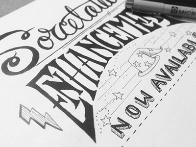 Sorcelation Enhancement Lettering hand drawn hand lettering lettering micron pen sorcellations sorcerers typography wizards