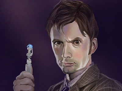 The Doctor 10 david tenant digital painting doctor who dr who fan art tbt ten throwback