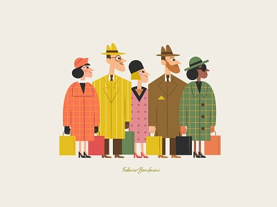 Madison Avenue art character design colors design digital art fashion groupofpeople humor illustration palette people person retrodesign retroillustration shopping vector vogue winter