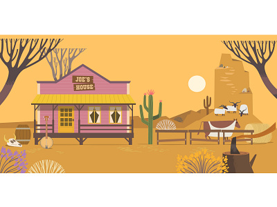 Western background for children story