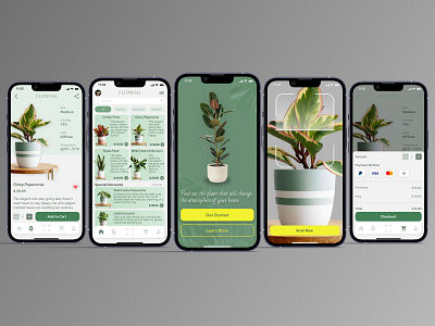 Flowish App - Mobile App e commerce figma mobile app mobile design plant product design ui ux
