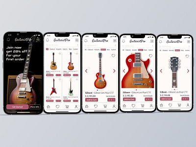 GuitaristPro Mobile App - Mobile App Design figma landing page mobile app mobile app design ui user interface ux