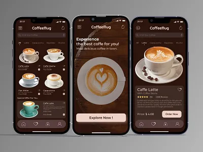 CoffeeMug Mobile App - Mobile App Design figma mobile app mobile app design ui user interface ux