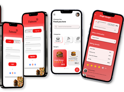 Fatmore Food delivery app branding ui