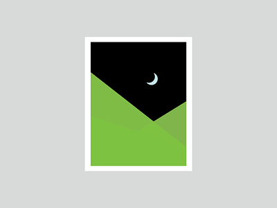 Night @2x illustration meadow minimal moon mountains night simple