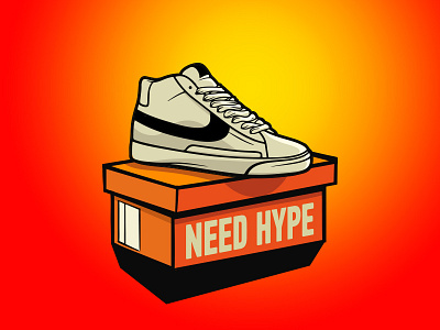 Needhype box illustration logo shoes shop sneakers symbol vector