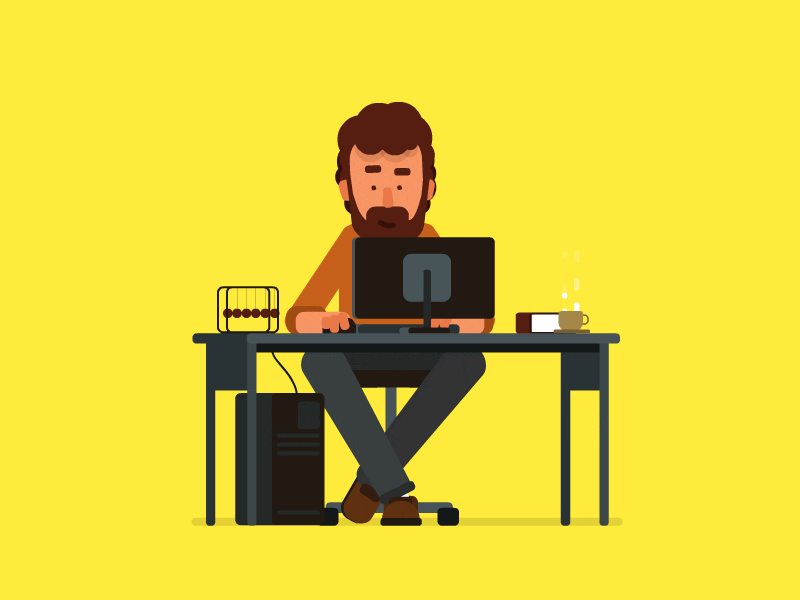 Yellow desk beard desk geek google lumapps orange yellow