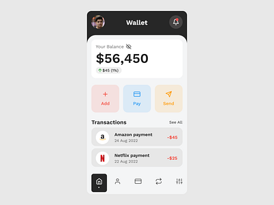 Wallet App app design typography ui ux