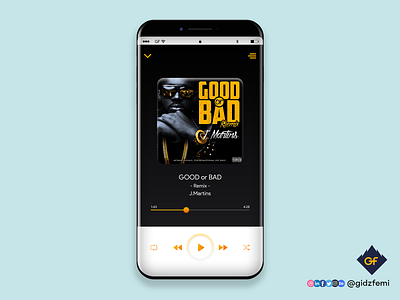 GF Music Player App – UI Exploration