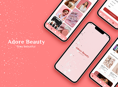 Ecommerce Makeup Store Application app app design cosmetic products ecommerce application graphic design makeup application makeup store mobile ui pink ui ux