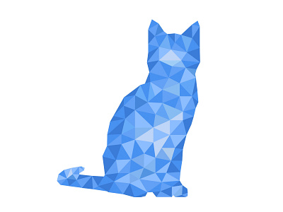 Geometric Crystal Cat blue cat crystal design geometric graphic design illustration logo minimal