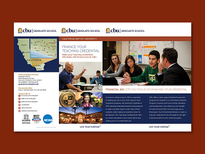 California Baptist University Department TriFold graphic design