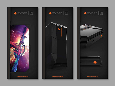 Syber Gaming CES Roll Ups graphic design