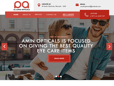 Amin Opticals www.aminopticalsgroup.com/ ui ux web design web ui website