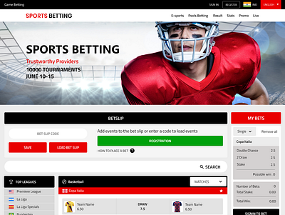 Sports Betting creative web design ui ui ux user interface design ux website