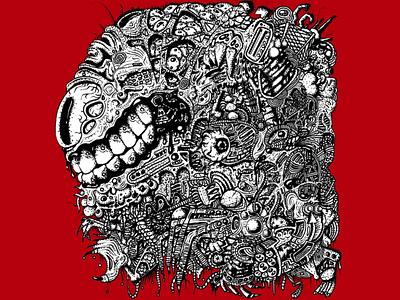 Creator Eater abstract art blackandwhite cartoon coolart hogobrogh illustration monster myart