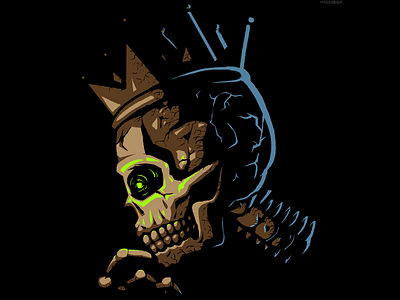 Deep in Thoughts abstract albumart art cartoon coolart crown hogobrogh illustration king monster myart skeleton skull
