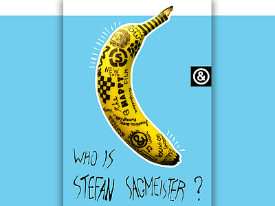 Who is Stefan Sagmeister? banana blue design graphic ink researchmap sagmeister stefan walsh yellow