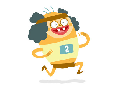 Runner character design illustration