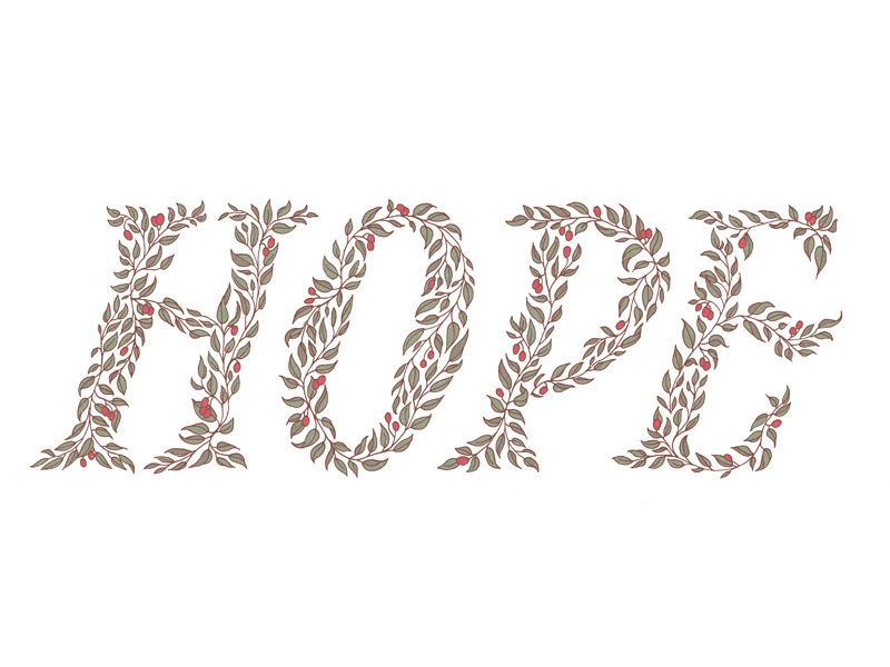 Hope illustration floral floral type hand lettering typography illustrative type