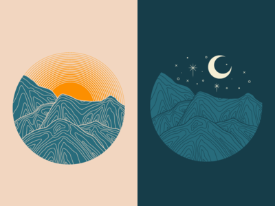 Day & Night moon mountains nature outdoors sunset topographic