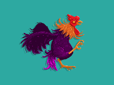 Rooster attack ahijuna attack gallo pixelart rooster