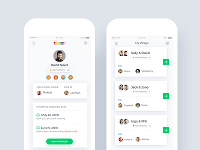 UX for mobile app - parents and care givers to create a network care community friends kids mobile network parents ui ux