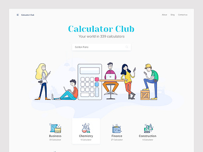 Landing Page - Calculator Club business calculator illustration landing ui ux website