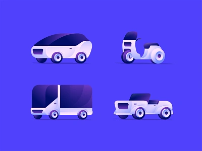 Cars Collection character design exploration gradient icon illustration symbol vector