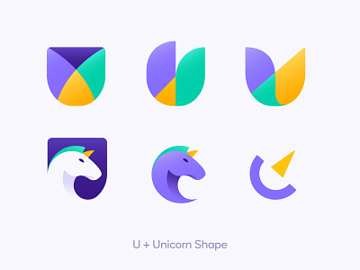 Uniqorn Logo - Proposal app branding design exploration gradient icon illustration logo symbol vector