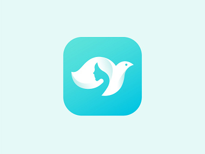 Beulah Project Logo app icon branding design dove gradient icon logo logo design symbol vector woman