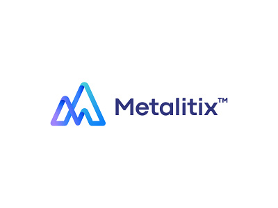 Metalitix branding design gradient icon logo symbol vector