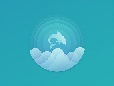 Dolphin animal circle design dolphin icon logo symbol
