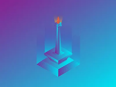 Monas design icon illustration isometric logo monument vector