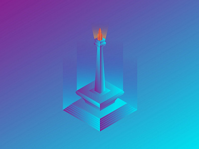 Monas design icon illustration isometric logo monument vector