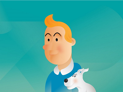 Tintin & Snowy character design fanart icon illustration vector