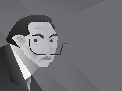 Salvador Dali character design fanart icon illustration vector