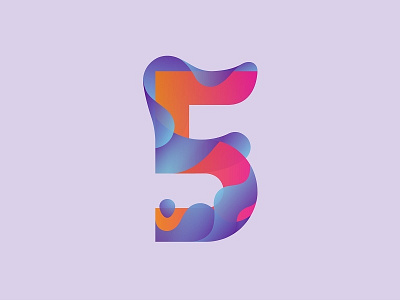 Five color design exploration five gradient illustrator number