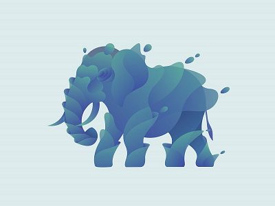 Elephant animal design elephant explore gradient icon illustration symbol
