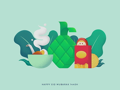 Happy Eid Mubarak 1440H character design eidmubarak exploration icon illustration