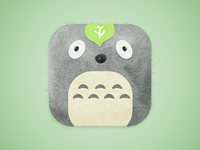 Totoro Dribbble furry icon leave totoro toy