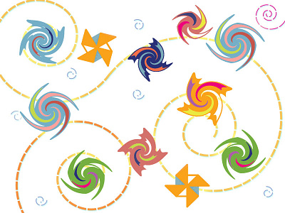 Mo' Pinwheels illustration pinwheels spinning