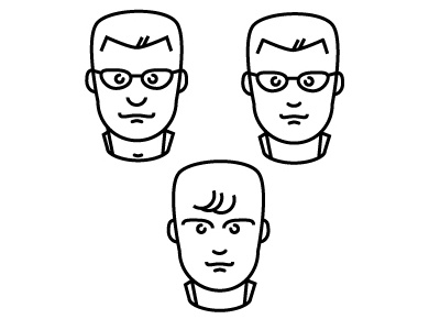 Heads - pen tool fun times drawing illustration vector