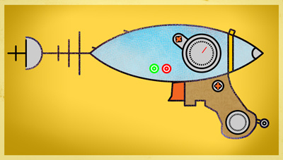 Raygun illustratoin raygun sci fi vector