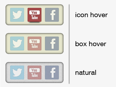 Social Box css hover interface social ui ux