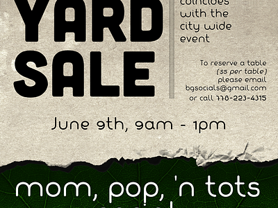 Yardsale 2012 Poster leaf paper poster sale yard