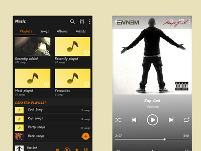Music app design