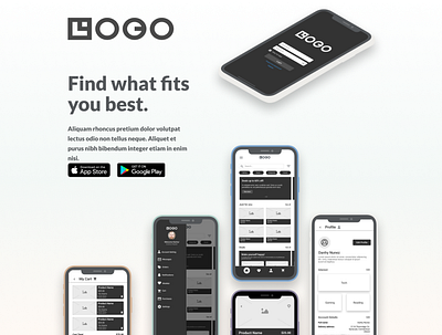 Logo app ui ux wireframe